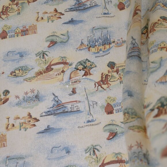 NWT Disney Shirt Mens Large Tomorrowland Frontierland Hawaiian Button Up MAP - Picture 6 of 16